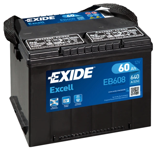 Изображение Стартерная аккумуляторная батарея EXIDE EB608 Стартерная аккумуляторная батарея EXIDE EB608