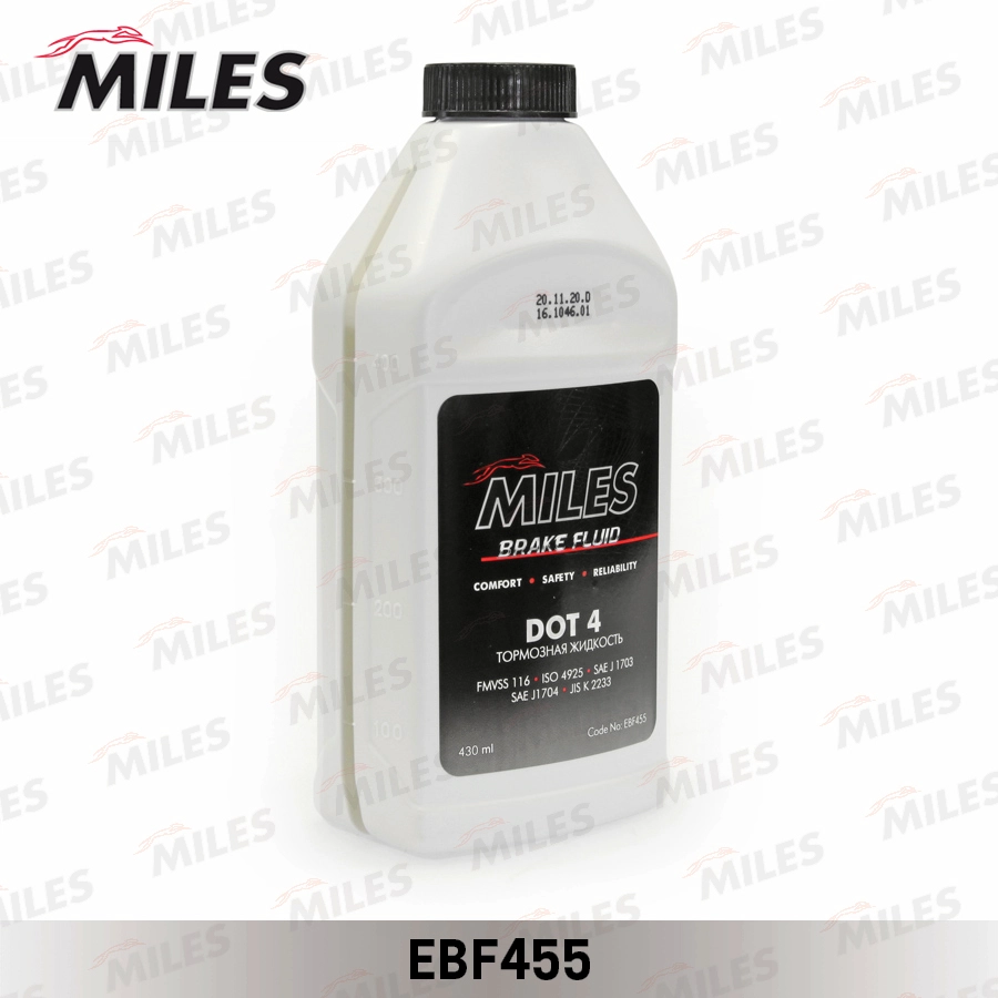 Изображение Жидкость тормозная MILES DOT 4 0.45л ebf455 Жидкость тормозная MILES DOT 4 0.45л ebf455