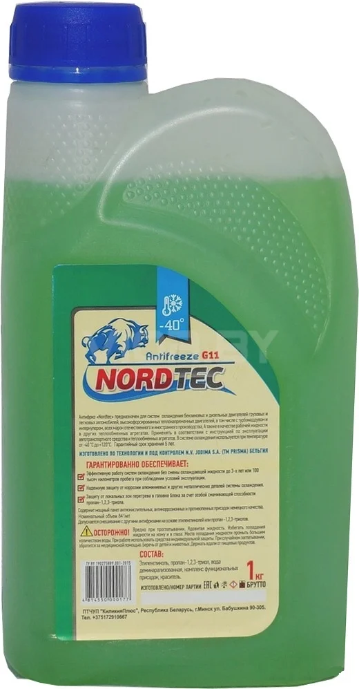 Антифриз NORDTEC NORDTEC ANTIFREEZE-40 G11 ЗЕЛЕНЫЙ 1КГ