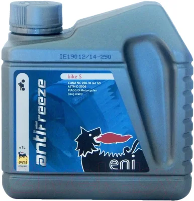 Антифриз 1л - красно-фиолетовый антифриз для мото техники, биоразлагаемым, нитрит-амин-фосфатный ENI AF BIKE S 1 ENI