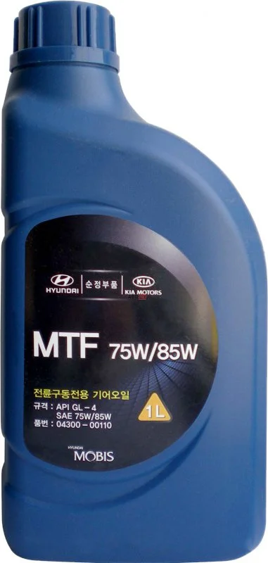 Изображение Трансмиссионное масло HYUNDAI/KIA/MOBIS MTF 75W-85 1л 04300-00110 Трансмиссионное масло HYUNDAI/KIA/MOBIS MTF 75W-85 1л 04300-00110