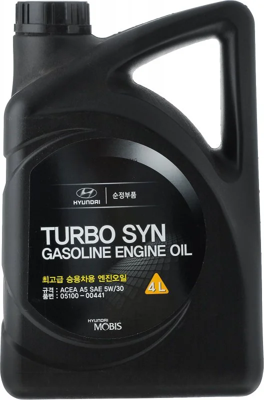 Изображение Масло моторное HYUNDAI/KIA/MOBIS TURBO SYN GASOLINE 5W-30 4л 05100-00441 Масло моторное HYUNDAI/KIA/MOBIS TURBO SYN GASOLINE 5W-30 4л 05100-00441