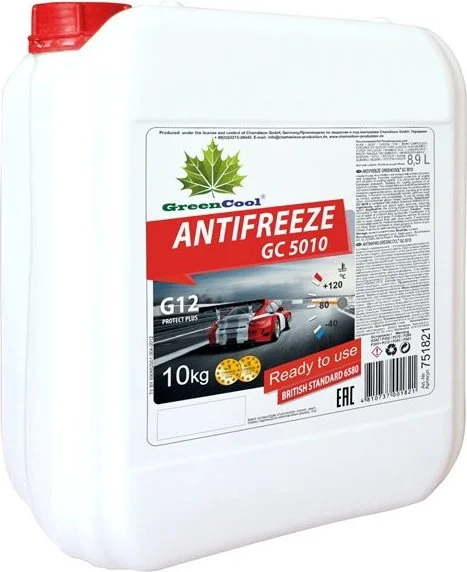 Антифриз G12 красный GС5010 Е 10 кг GreenCool 751821