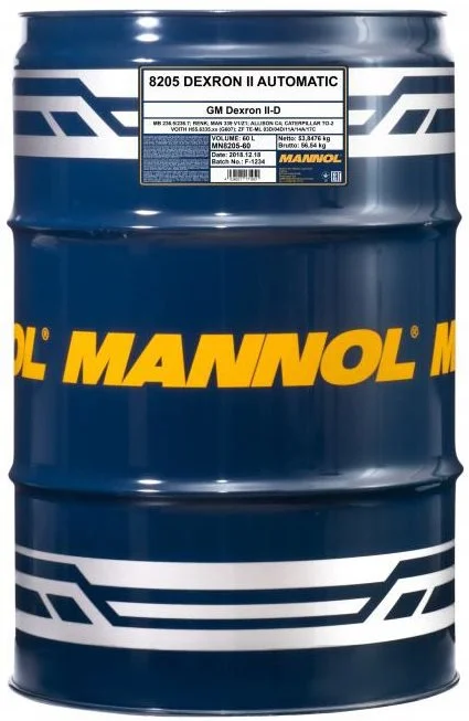 Трансмиссионное масло MANNOL 8205 AUTOMATIK ATF DEXRON II D 60л 96129