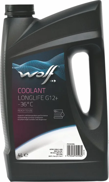 Антифриз G12+ красный Coolant Longlife 4 л WOLF 50101/4