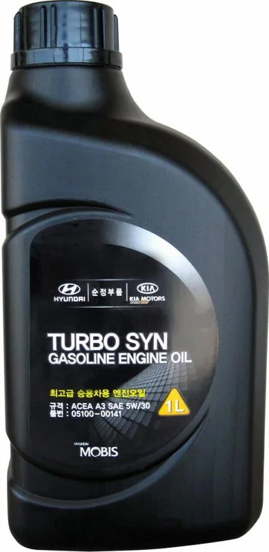 Изображение Масло моторное HYUNDAI/KIA/MOBIS TURBO SYN GASOLINE 5W-30 1л 05100-00141 Масло моторное HYUNDAI/KIA/MOBIS TURBO SYN GASOLINE 5W-30 1л 05100-00141