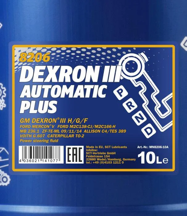 Изображение Трансмиссионное масло MANNOL ATF DEXRON III AUTOMATIC PLUS 10л 99229 Трансмиссионное масло MANNOL ATF DEXRON III AUTOMATIC PLUS 10л 99229