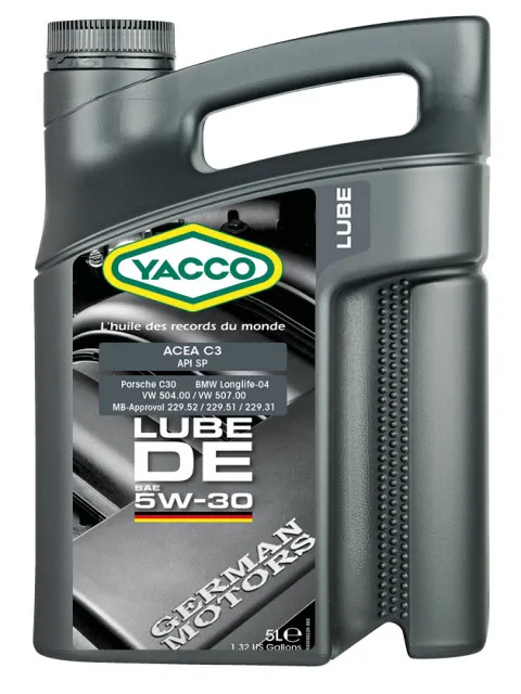 Масло моторное YACCO LUBE DE 5W-30 5л YACCO 5W30 LUBE DE/5
