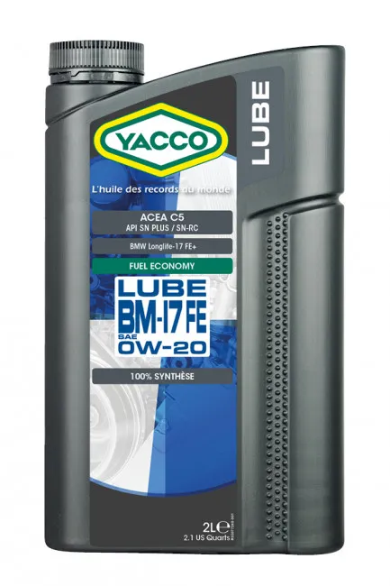 Масло моторное YACCO LUBE BM 17 FE 0W-20 2л YACCO 0W20 LUBE BM 17 FE/2