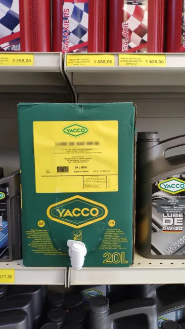 Масло моторное YACCO 5W-30 20л YACCO 5W30 LUBE P PLUS/20