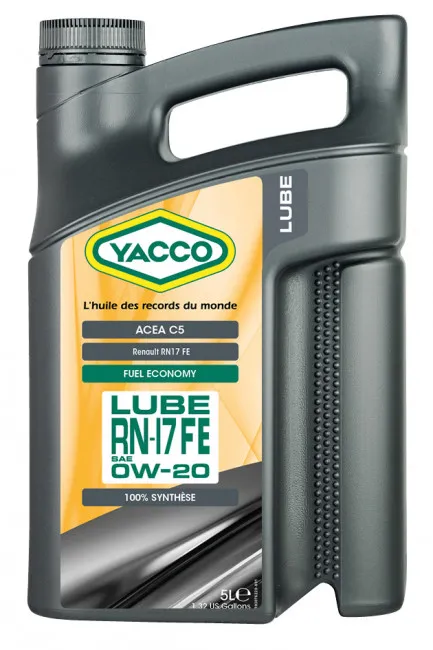 Масло моторное YACCO LUBE RN17 FE 0W-20 5л YACCO 0W20 LUBE RN17 FE/5