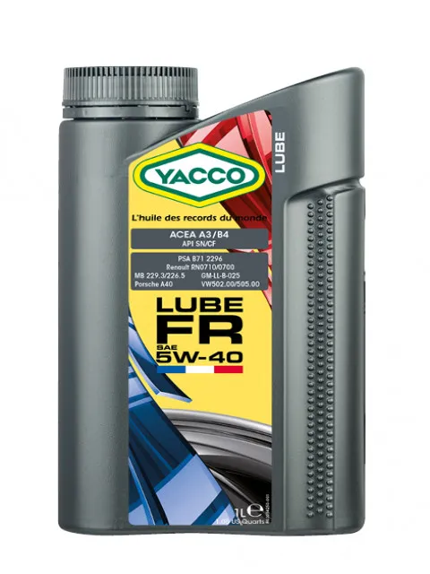 Масло моторное YACCO LUBE FR 5W-40 1л YACCO 5W40 LUBE FR/1