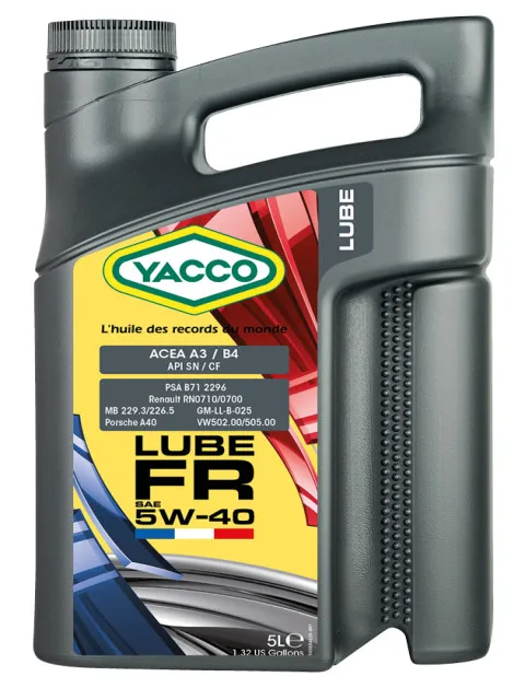 Масло моторное YACCO LUBE FR 5W-40 2л YACCO 5W40 LUBE FR/2