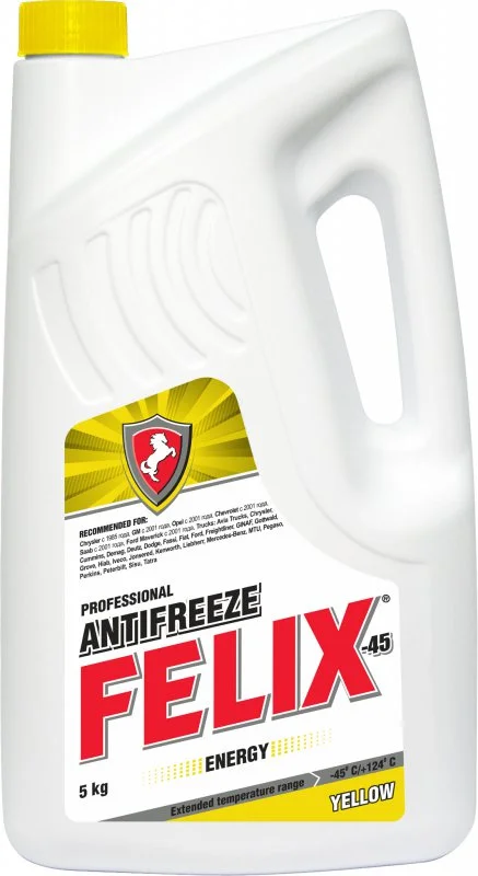 Изображение Антифриз G12 желтый Energy 5 кг FELIX 430206027 Антифриз G12 желтый Energy 5 кг FELIX 430206027