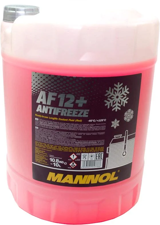 Антифриз G12+ красный AF12+ Longlife 10 л MANNOL 98844