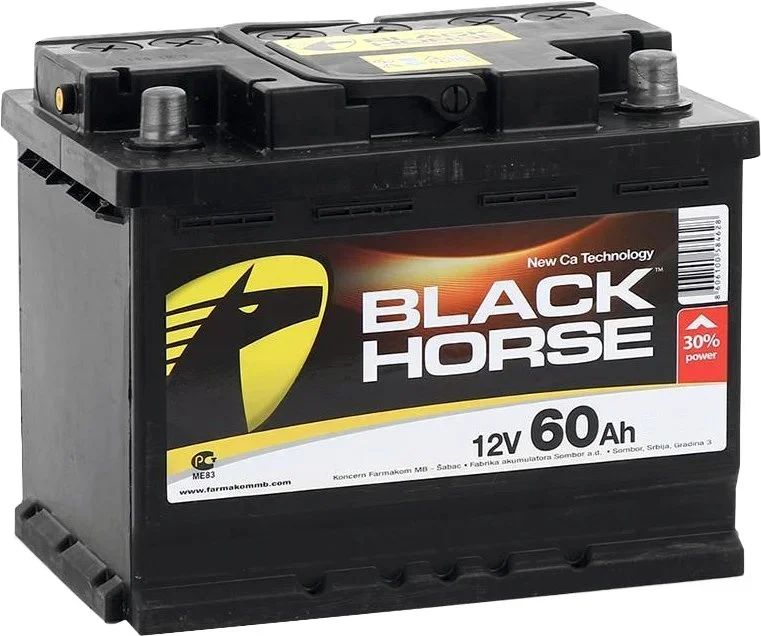Аккумулятор автомобильный 60 А·ч BLACK HORSE BH60.0