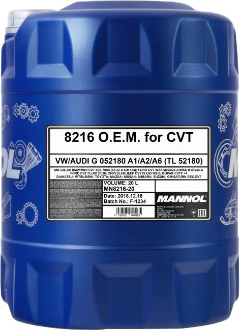 Трансмиссионное масло MANNOL 8216 O.E.M.FOR CVT л 55191