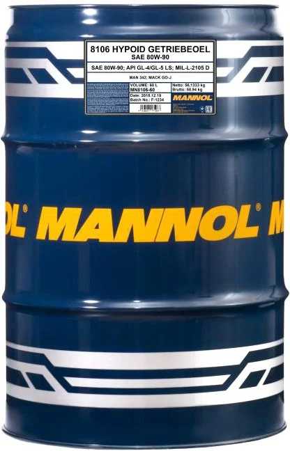 Трансмиссионное масло MANNOL 8106 HYPOID 80W-90 60л 5547