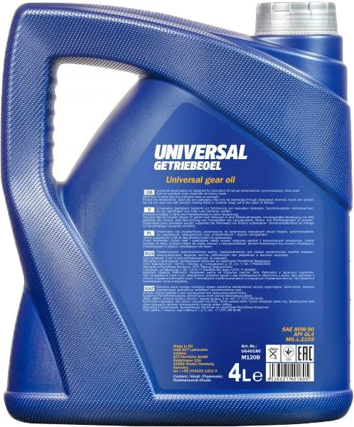 Изображение Трансмиссионное масло MANNOL 8107 UNIVERSAL GETRIEBEOEL 80W-90 л 54005 Трансмиссионное масло MANNOL 8107 UNIVERSAL GETRIEBEOEL 80W-90 л 54005
