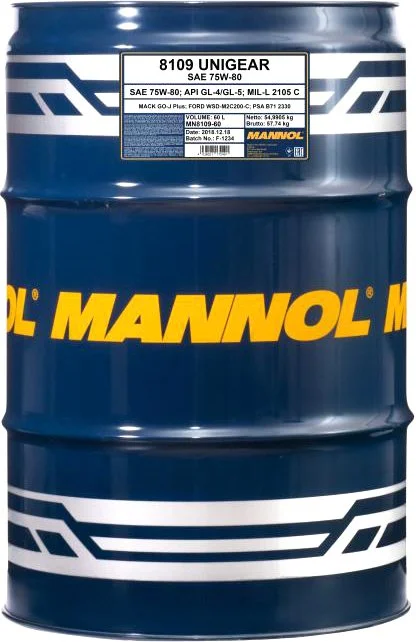 Трансмиссионное масло MANNOL 8109 UNIGEAR 75W-85 л 55569