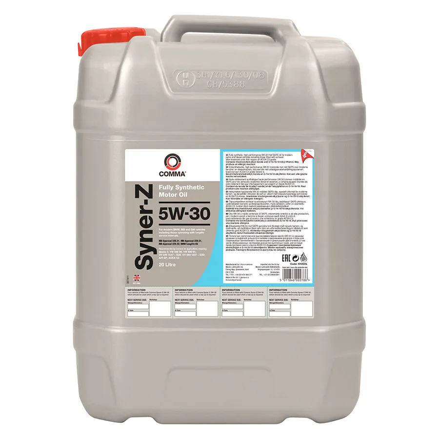 Масло моторное COMMA SYNER-Z 5W-30 20л SYZ20L