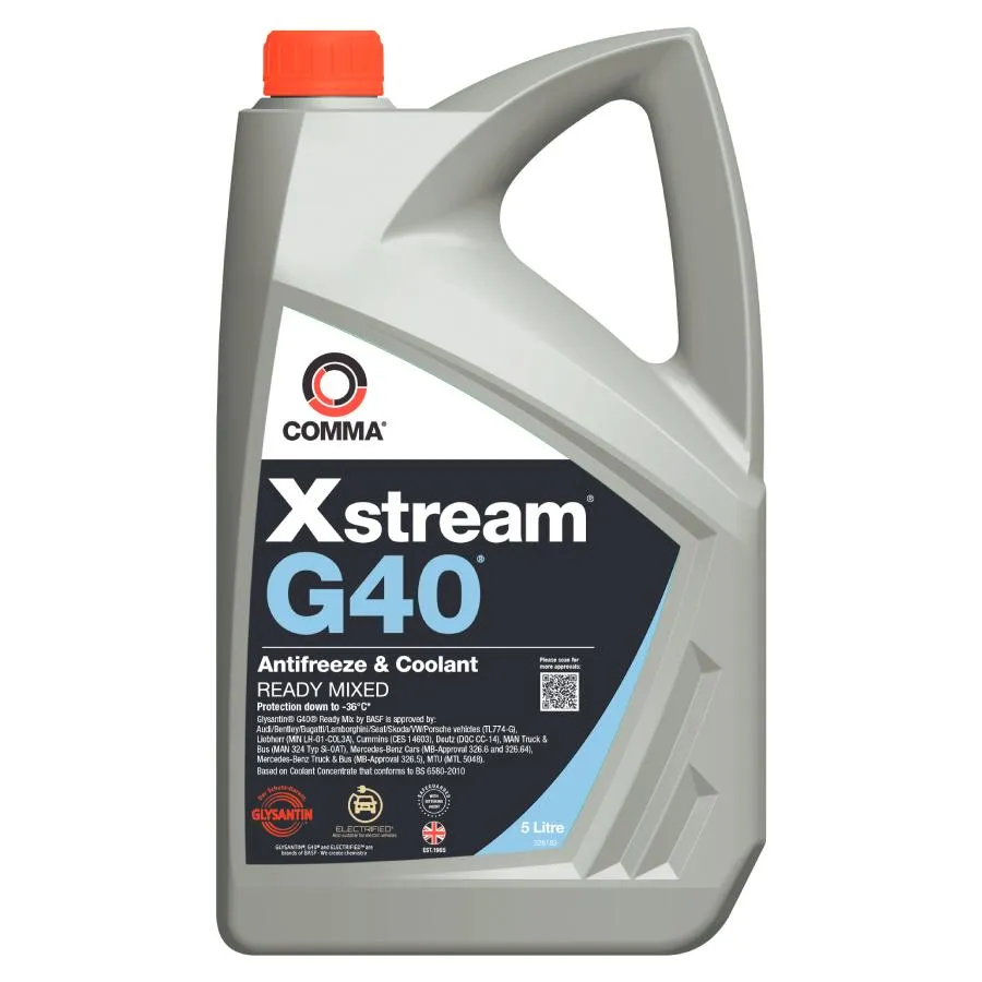 Xstream® G40® Antifreeze & Coolant Ready Mixed 5 л. COMMA XSG40M5L