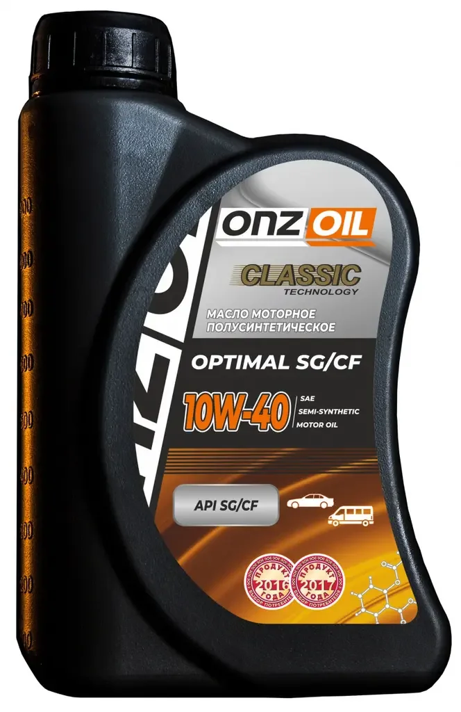 Масло моторное ONZOIL 10W-40 1л ONZOIL SAE 10W40 OPTIMAL SG/CF 0,9L 18+2 ШТ