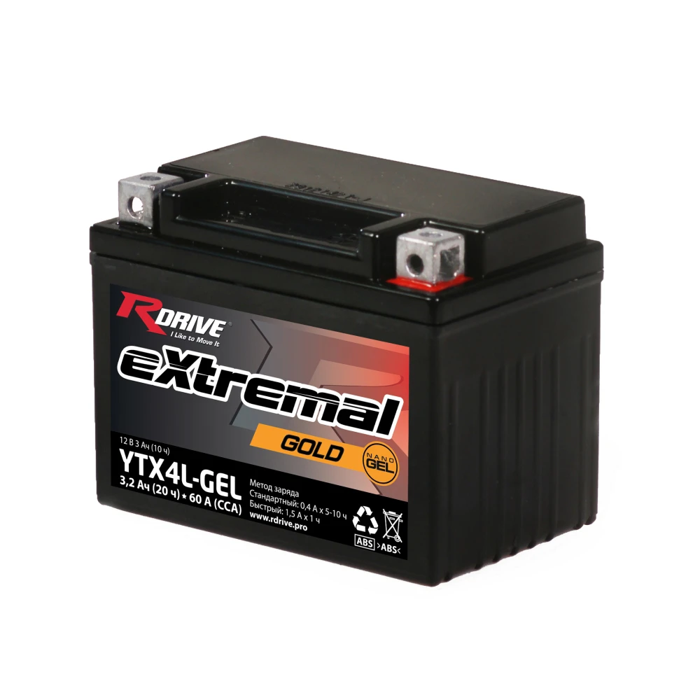 Аккумулятор 3 ач 60 а RDrive YTX4L-GEL