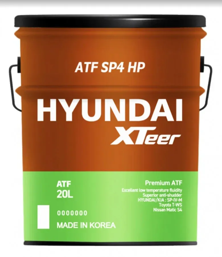 Трансмиссионное масло HYUNDAI XTEER ATF SP4 HP 20л 1121014