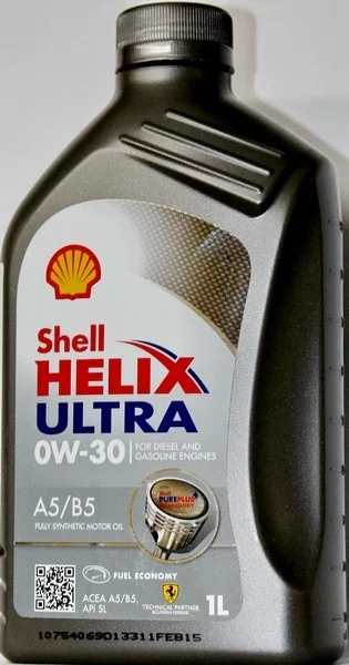 Масло моторное SHELL 0W-30 1л SHELL 0W30 HELIX ULTRA A5/B5/1