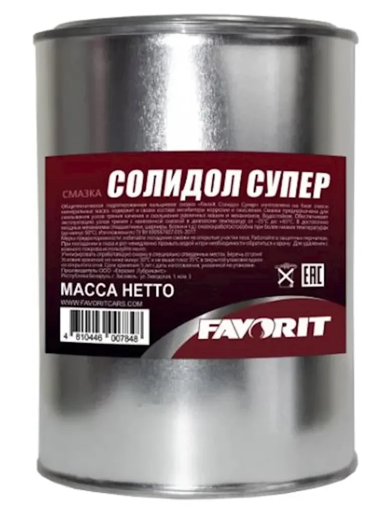 Смазка солидол FAVORIT 9кг 56856