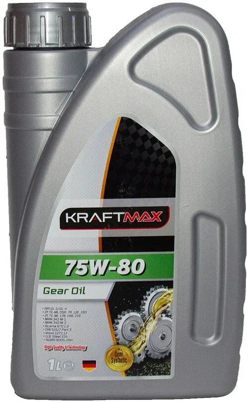 Трансмиссионное масло KRAFTMAX GEAR 75W-80 1л KM300/1