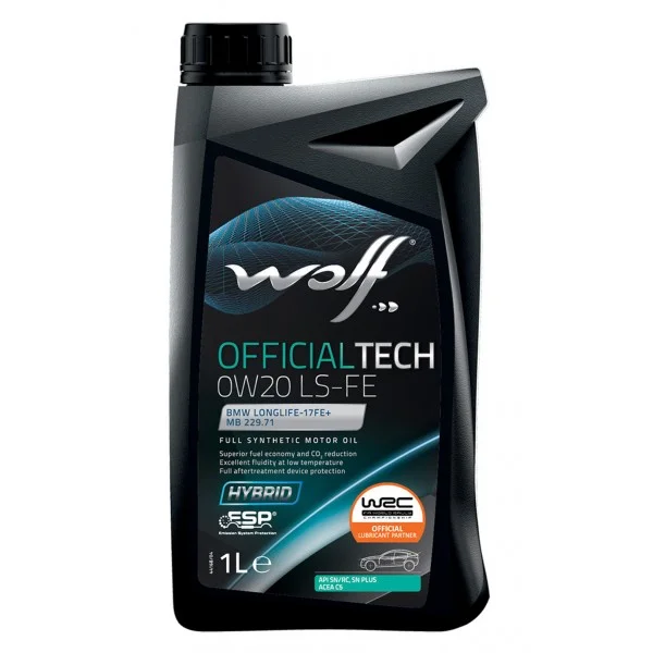 Масло моторное WOLF OFFICIALTECH 0W-20 1л 65631/1
