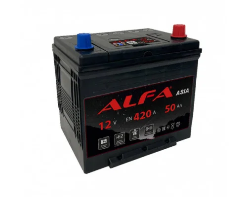 Asia 50 JR (420A, 236*129*220) KZ тонкие клеммы с бортом. ALFA A045 143 01 0 R