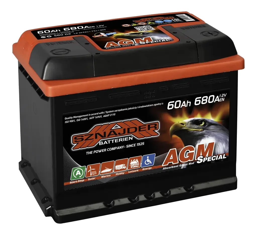 Special AGM 60 R (680А 242*175*190) Аккумулятор автомобильный SZNAJDER 560 02