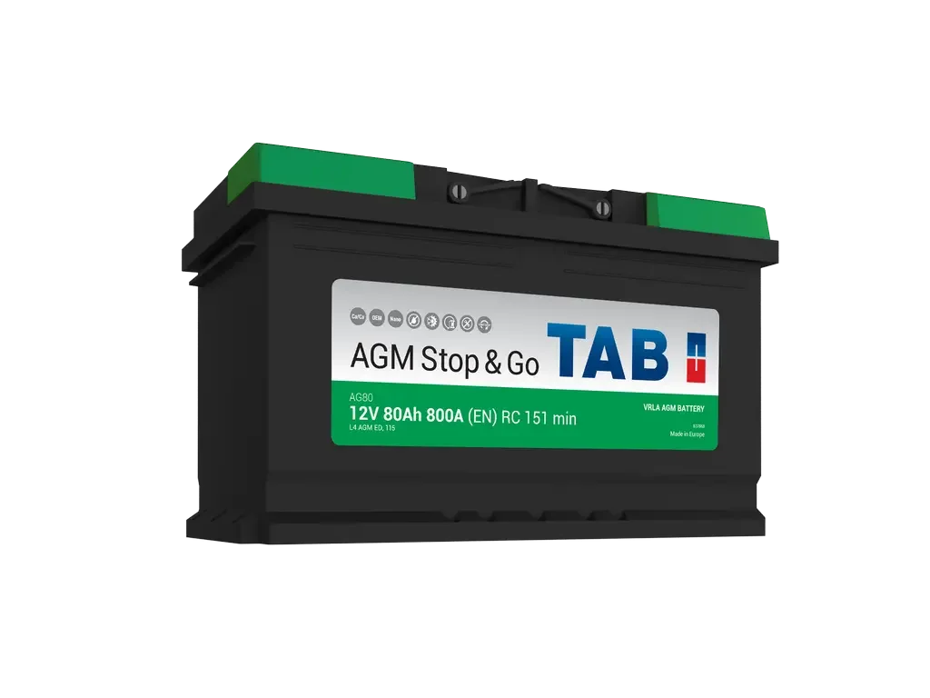 EcoDry Stop&Go AGM 80 R (800A. 315*175*190) Аккумулятор автомобильный TAB 213080