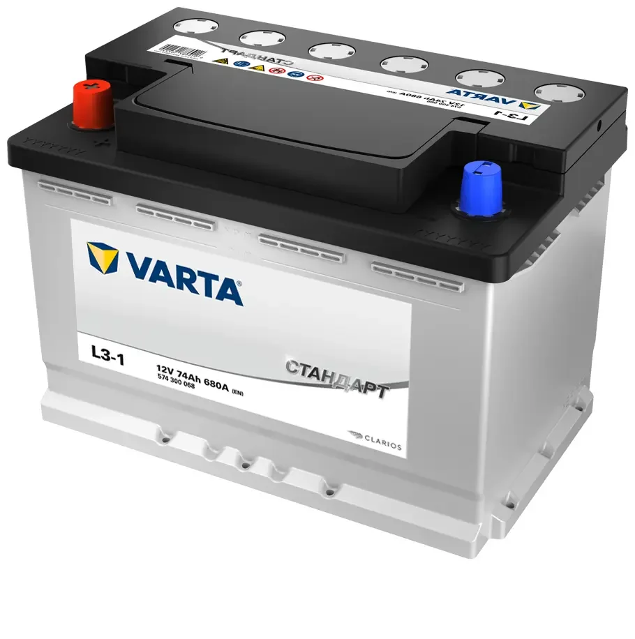 Аккумулятор Standart 12V 74AH 680A 278х175х190 Полярность 0 Клеммы 1 Крепление B13 (E11) VARTA 574 300 068