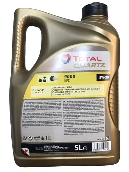Изображение Масло моторное TOTAL QUARTZ 9000 NFC 5W-30 5л 213835 Масло моторное TOTAL QUARTZ 9000 NFC 5W-30 5л 213835
