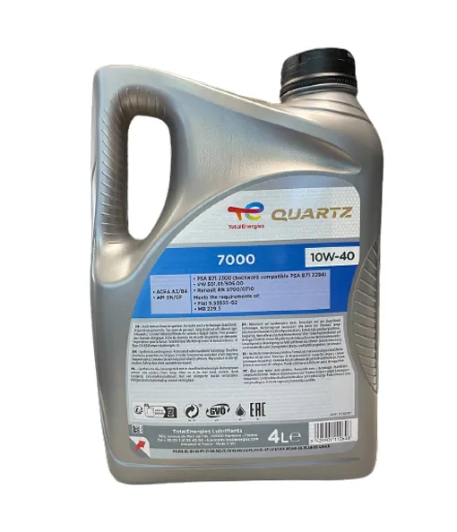 Изображение Масло моторное TOTAL QUARTZ 7000 10W-40 4л 214107 Масло моторное TOTAL QUARTZ 7000 10W-40 4л 214107
