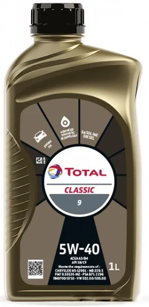 Масло моторное TOTAL CLASSIC 9 5W-40 1л 213730