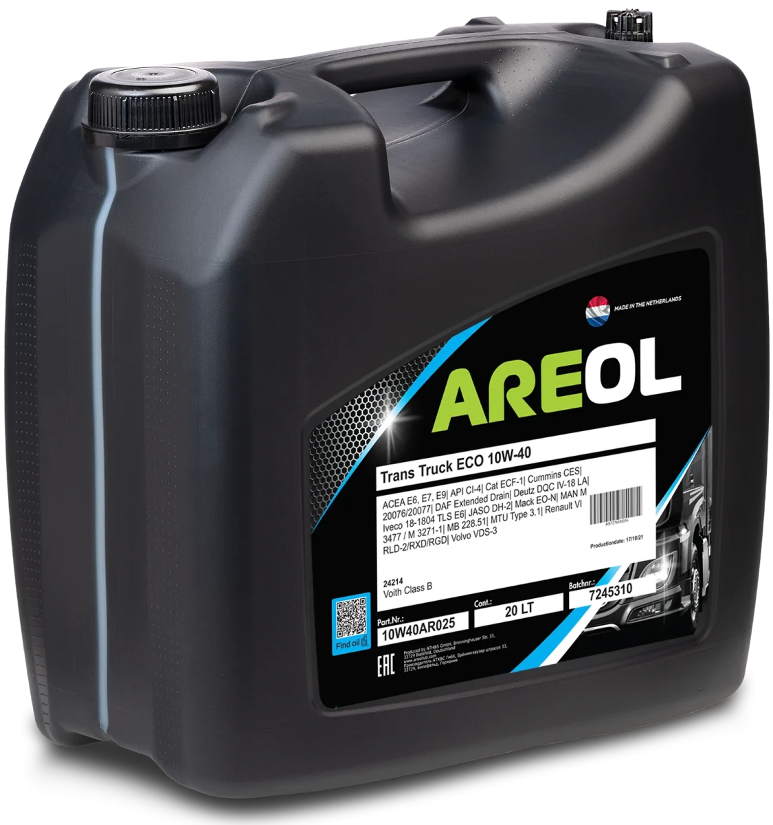 Изображение Масло моторное AREOL TRANS TRUCK ECO 10W-40 20л 10W40AR025 Масло моторное AREOL TRANS TRUCK ECO 10W-40 20л 10W40AR025