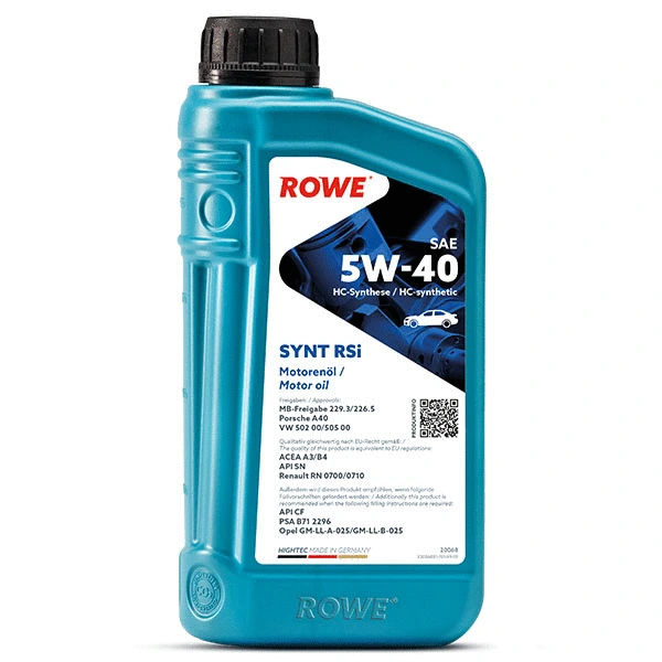 Изображение Масло моторное ROWE 5W-40 1л 20068-0010-99 Масло моторное ROWE 5W-40 1л 20068-0010-99