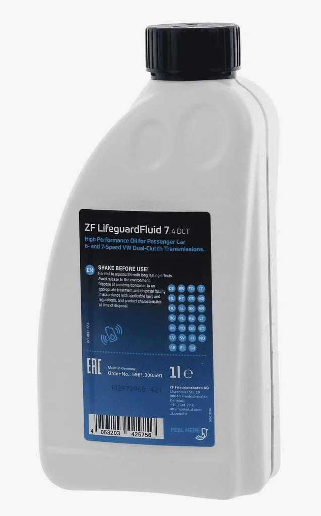 Изображение Трансмиссионное масло ZF LIFEGUARDFLUID 7.4 DCT 1л 5961.308.591 Трансмиссионное масло ZF LIFEGUARDFLUID 7.4 DCT 1л 5961.308.591