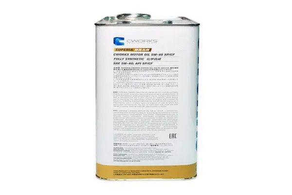 Изображение Масло моторное CWORKS 5W-40 4л A13SR2004 Масло моторное CWORKS 5W-40 4л A13SR2004