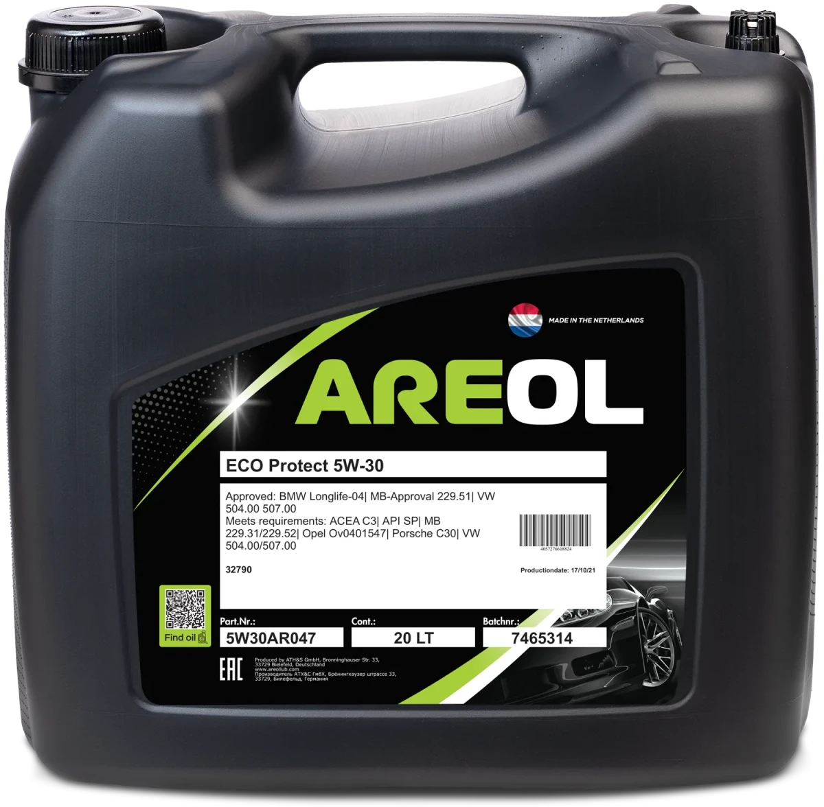 Масло моторное AREOL ECO PROTECT 5W-30 20л 5W30AR047