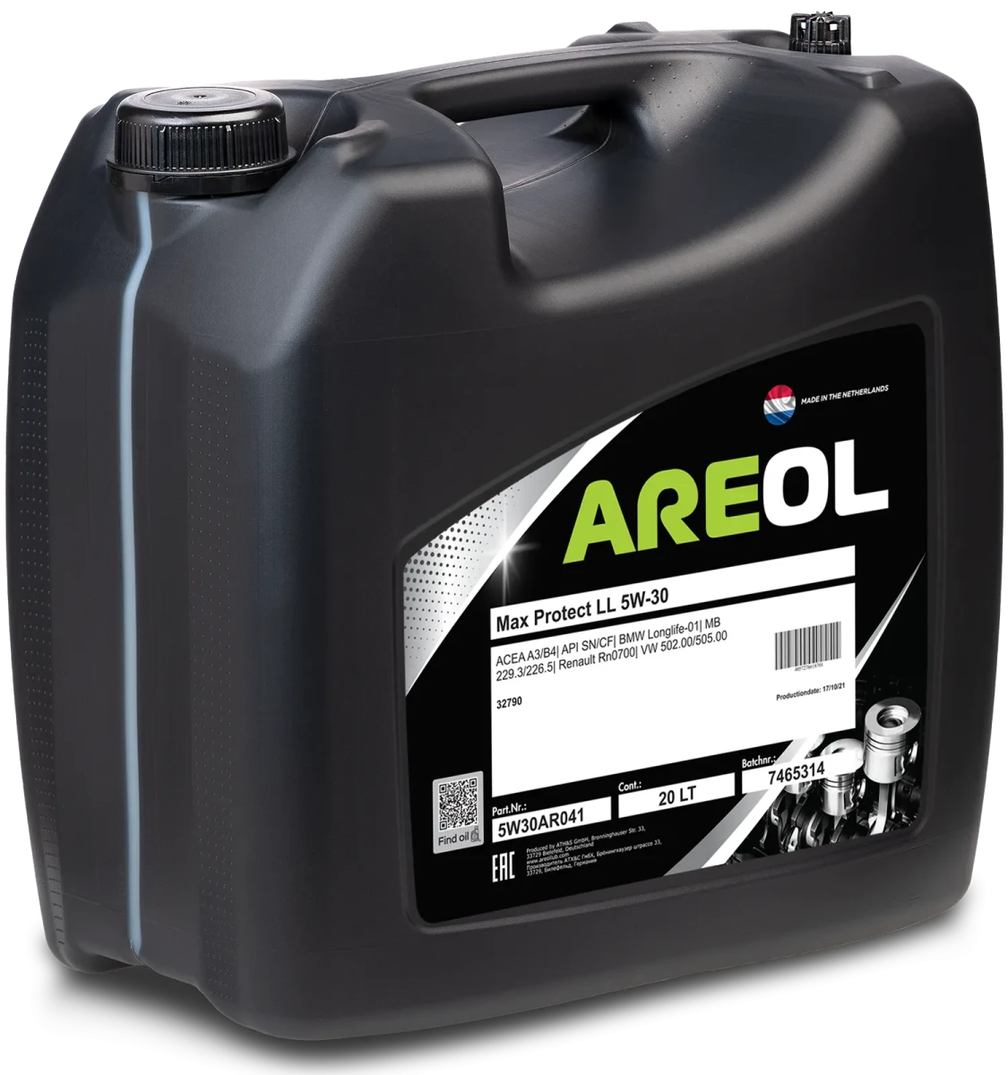Изображение Масло моторное AREOL MAX PROTECT LL 5W-30 20л 5W30AR041 Масло моторное AREOL MAX PROTECT LL 5W-30 20л 5W30AR041