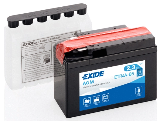 Изображение Стартерная аккумуляторная батарея EXIDE ETR4A-BS Стартерная аккумуляторная батарея EXIDE ETR4A-BS