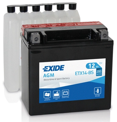 Изображение Стартерная аккумуляторная батарея EXIDE ETX14-BS Стартерная аккумуляторная батарея EXIDE ETX14-BS