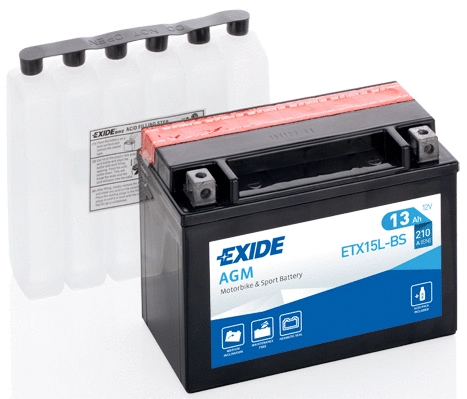 Изображение Стартерная аккумуляторная батарея EXIDE ETX15L-BS Стартерная аккумуляторная батарея EXIDE ETX15L-BS