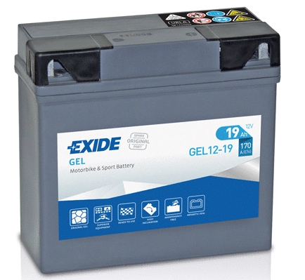 Изображение Стартерная аккумуляторная батарея EXIDE GEL12-19 Стартерная аккумуляторная батарея EXIDE GEL12-19
